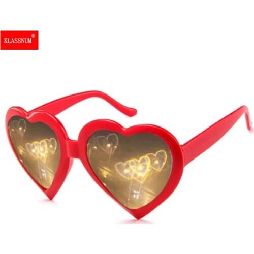 Love Glasses At Night Heart-shaped Lights Become Love Special Effects Glasses Glasses Fashion SunGlasses Women Special Gifts