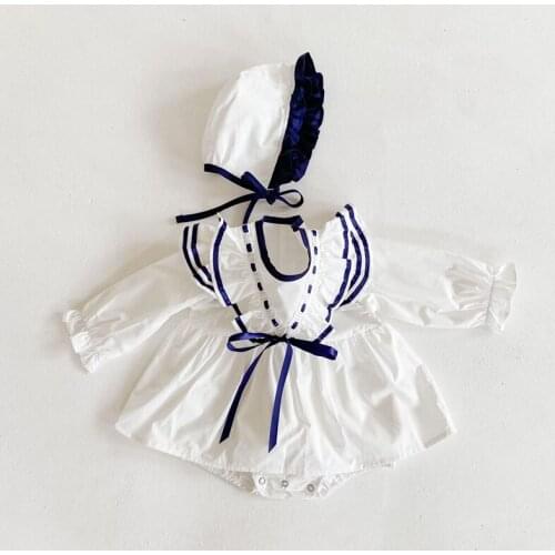 Newborn Infantil Girls Clothes 100% Cotton First Baptism Birthday Baby Girls Clothes Bodysuit+Cap Toddler Girls Clothing Outfits