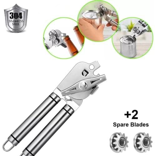 High Quality Cans Opener Kitchen Accessories Gadget handheld Manual Stainless Steel Can Opener Side Cut Manual Jar opener