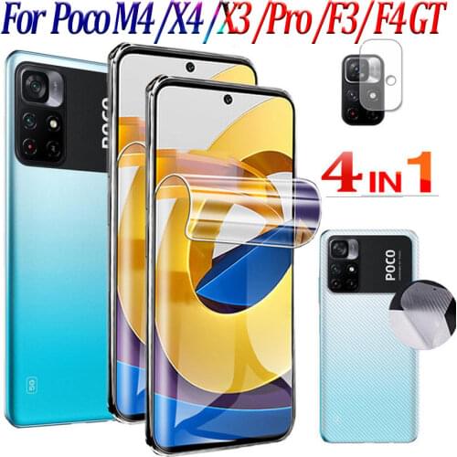 Hydrogel film for poco x3 phone Screen Protector camera lens full cover pocox3 f2 pro back film xiaomi poco x3 nfc not glass