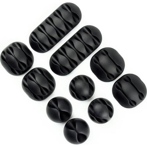 10pc/set Silicone Cable Organizer USB Cable Winder Management Clips for Mouse Keyboard Earphone Headset Wire Holder Organizer