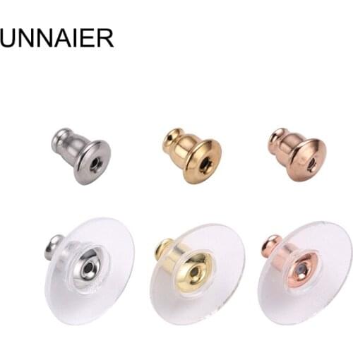 The ear plugs behind the ear studs are anti-allergic and non-slip fixed