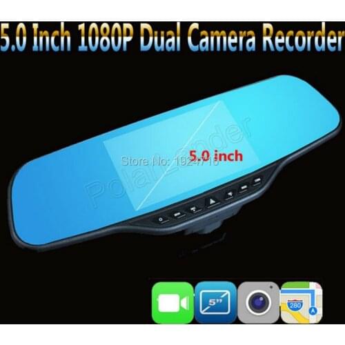 New 4.3 inch car dvr mirror camera recorder night vision rear view mirror monitor car camera full hd 1080p dual lens