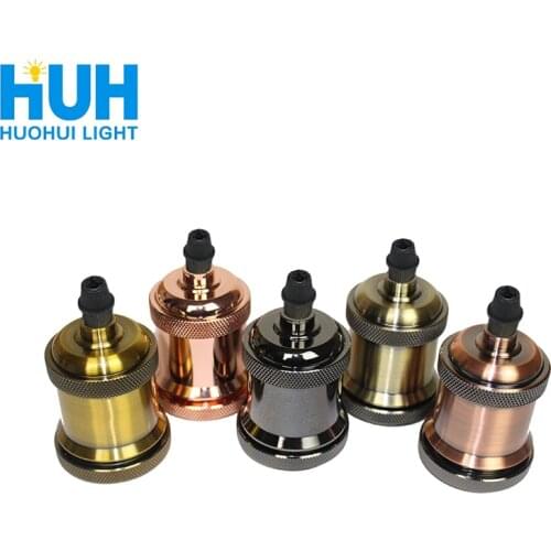 Vintage Edison Lamp Base 5 Lamp head Color light Aluminum Light Socket E27 Screw Bulb base Bed Room Retro Fittings lamp holder