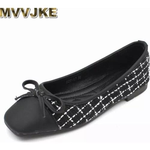 MVVJKEClassic Patchwork Women Shoes Fashion Butterfly Knot Ballet Flats Comfortable Casual Ladies Shoes Zapatillas Mujer