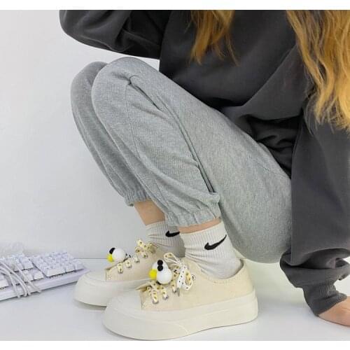 Low-cut Cute White Shoes 2021 New Female Cartoon Flat-bottom Lace-up Casual Fashion Street Student Sneakers Shoes Women