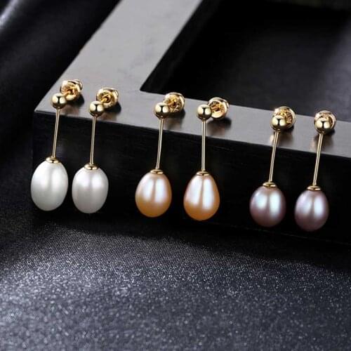 High Quality Natural Freshwater Pearl Stud Earrings For Women Real 925 Sterling Silver Earring Party Gifts Fashion Jewelry