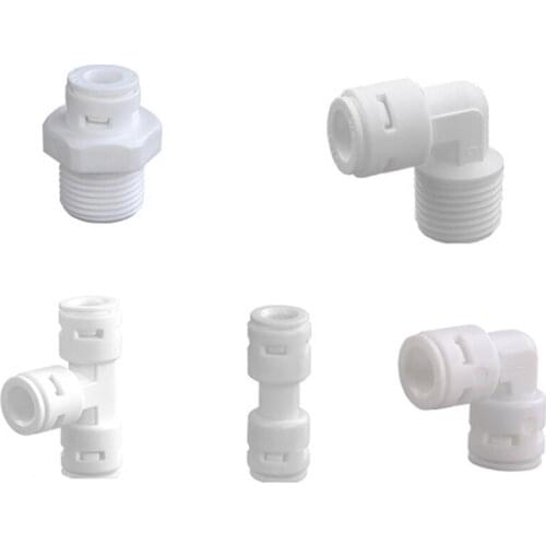 1/4" 3/8" OD Hose Tube 1/4" 1/2" 3/4" 1/8" Plastic Pipe Quick Connectors RO Water Connector Fittings Reverse Osmosis System