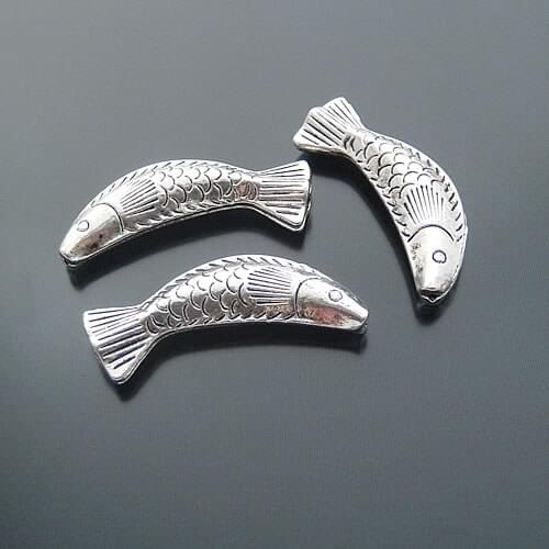 10PCS 35x10MM 55x16MM Antique Silver Zinc Alloy Arcuated Fish Tube Jewelry Making Supplies Diy Findings Accessories