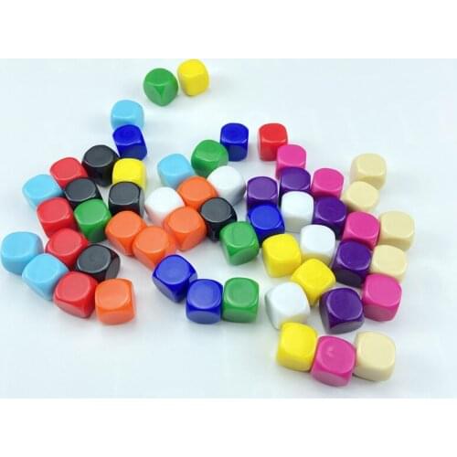 10Pcs/Lot 16mm Dice Rounded Corner DIY Dice Boardgame Acrylic Hexahedron Blank Dice Can Write Color Free Creativity Interesting
