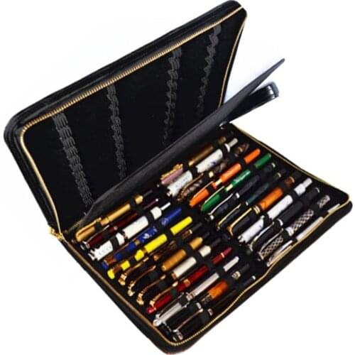 12/48pcs Leather Fountain Pen Storage Bag Boutique Personalized Stationery Pen Pencil Bag Stationery Containers