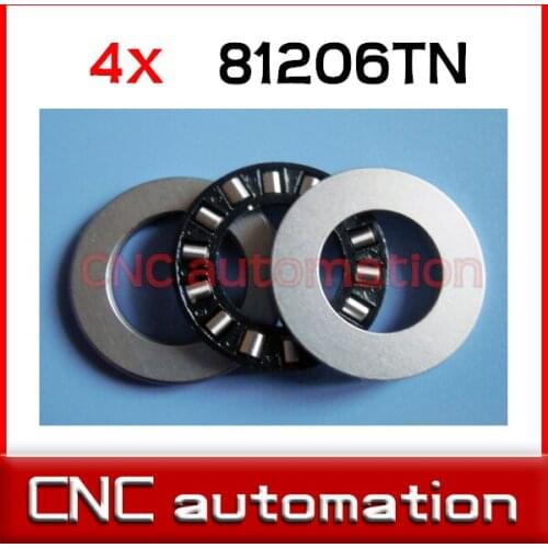4pcs 81206 81206TN K81206TN GS81206 WS81206 81206-TN 30x52x16mm Quality Cylindrical Roller Thrust Bearing shaft