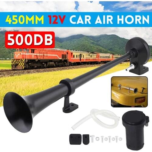 500DB 12V Universal Super Loud Air Horn Kit Car Horn Speaker Compressor 17 inch 450mm for Truck Boat Train Motorcycle
