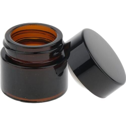 6 Pcs 10g Refillable Cosmetic Containers Round Glass Jars Face Cream Lotion