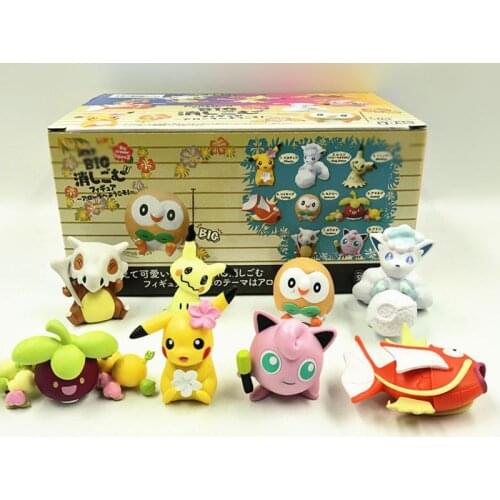 8Pcs/Set Mimikyu Magikarp Cubone Rowlet Alola Vulpix Pika Pokemones Action Figure Model Toy Anime Figuras Toys Gifts for Kids