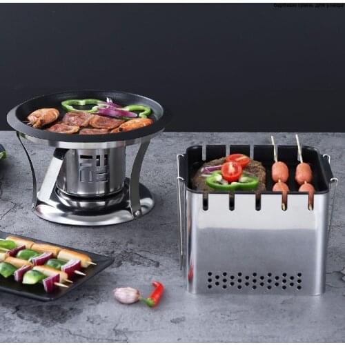 AISONG Alcohol Stove Stainless Steel chimenea barbacoa Charcoal Grill Teppanyaki barbecue plate Easily Cleaned Korean non stick