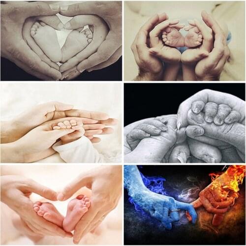 Baby Hand DIY 5D Diamond Painting Full Round Drill Rhinestones Mosaic Feet Diamond Art Embroidery Cross Stitch Kit Home Decor