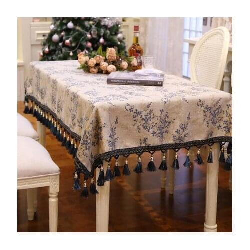 Home Textile Decorative Table Cloth Tassel Table Cloth Rectangular Edge Table Covers for Home Decoration Towel