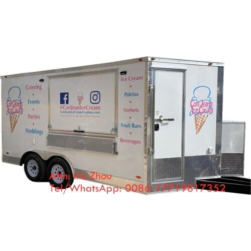 Food Cart Refrigerator Mobile Food Caravan Fast Food Trailer For Sale Usa