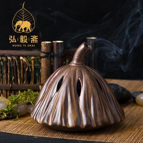 Hong Yizhai Chen incense incense burners stove ceramic antique incense burner incense ornaments lotus