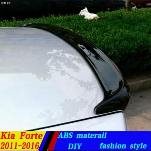 Use for Kia forte spoiler 2011-2017 forte Spoiler lip High Quality ABS Material Car Rear Wing Primer Color Rear Spoiler