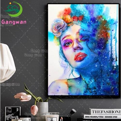 Abstract girl full Rhinestone Painting DIY Diamond Painting color flower woman diamond Embroidery 5d mosaic beautiful home decor