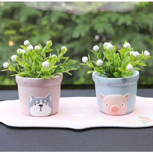 Resin Cute Flower Pot Storage Container Plant Flowerpot Window Box Flowers Garden Home Decoration Mini Craft