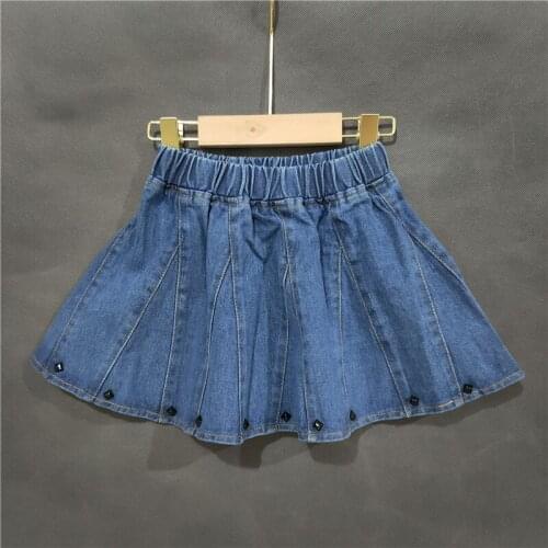 Girls' Short Skirts, New Washed Denim Skirts, Fashionable Wild Rivet Denim Skirts, Cotton Loose And Simple A-line Skirts