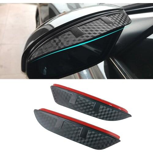 For Toyota Prius 2005-2021 Auto Car Side Rear View Mirror Rain Visor Carbon Fiber Texture Eyebrow Sunshade Guard Cover Shield