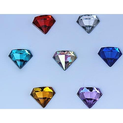 Micui 100pcs 10*12mm Shield shape Acrylic Rhinestones Crystal Flatback Strass Stone For Clothes Dress Craft No Hole MC141