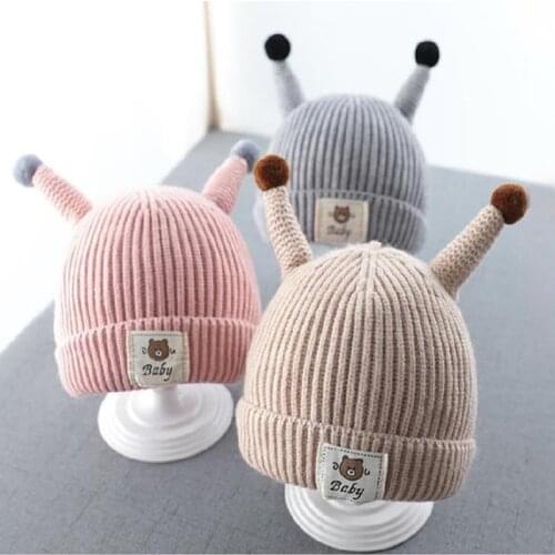 Cute Cartoon Kids Baby Hats for Boys Girls Skullies Beanies Newborn Hat Winter Warm Knitted Children Hats and Caps New Arrivals