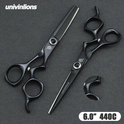 Univinlions 6" Barbers Hair Scissors Kit Janpan Steel Professional Hair Cutting Thinning Scissors Hair Salon Tools Barber Shears