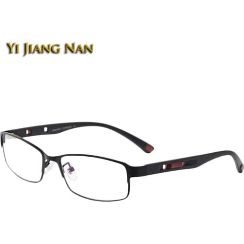 Gafas Vista Hombre Alloy Glasses Frame with Flexible TR90 Temple Eyeglasses Clear Lens Eyewear Full Rim Spectacle Mens Eyewear