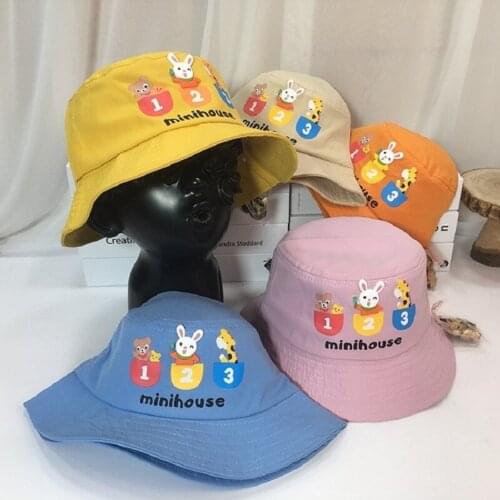 3-8 Years Kids Hot Summer Hat Reversible Cute Bucket Hat For Girls Boys Bob Boys Panama Fold Girls Sun hat Beach Fisherman Hat