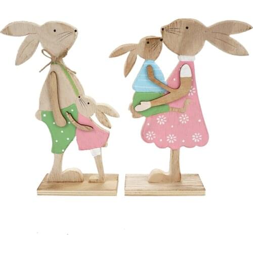 Easter decoration 1 pair of Easter rabbits Dad and Mom standing UOBYCR Easter gift toy beautiful bunny crafts Holiday Decoration