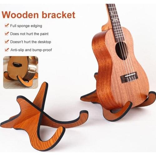 2020 Portable Ukulele Wooden Foldable Holder Stand Collapsible Vertical Guitar Guitar Bass Violin Display Stand Rack Accessories