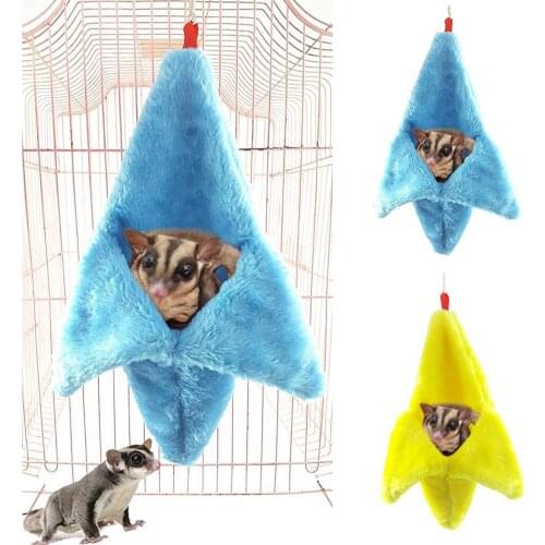 Lovely Banana Shape Sugar Glider Hanging Nest Hammock Petaurus Breviceps Pet Bed Warm Cotton Small Dog Cat Bed Puppy House