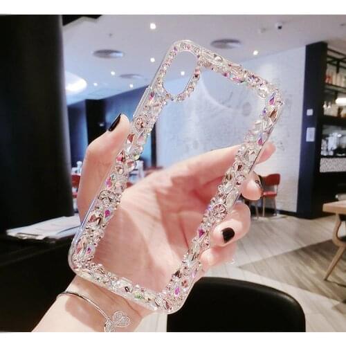Luxury Capa Bling Diamond Rhinestone Crystal Clear Soft Case Cover For SamsungS6 S7 S8 S9 S10 S20 PLUS Lite Note10 9 8 5 Coque