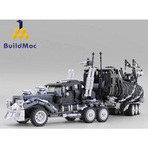 BuildMoc Modified truck Technical Series War Rig may Mad-Max Movie Collection Model Building Blocks Kits Set Bricks Toys