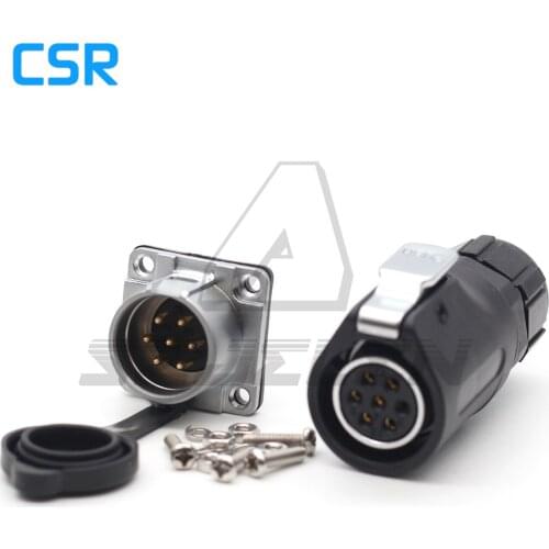 XHP20 series, 7pin waterproof connector plug and socket, Electrical charger connector,Screw Panel mount