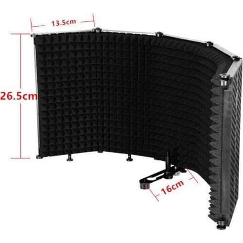 Foldable Microphone Isolation Shield Studio Mic Sound Absorbing Foam Reflector