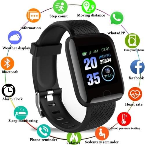 Smart watch women men 2020 Heart Rate smartwatch Wristband Sports Watches 116 Plus Band Waterproof Smartwatch Android A2 B57