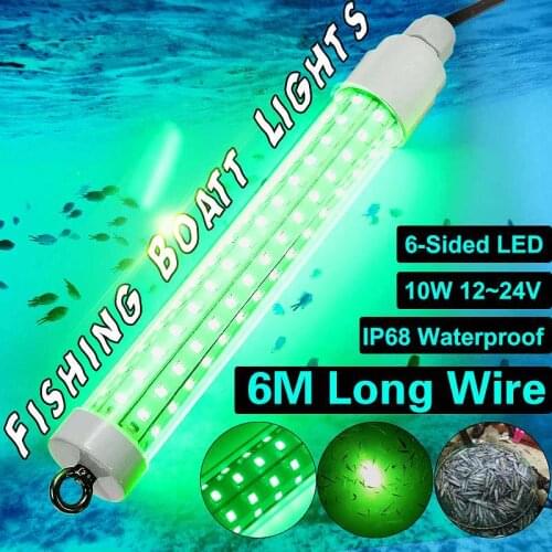10W 12V LED Fishing Light Underwater LED Lights for Ponds Attracting Fish LED Night Luring Lamps Submersible Light Fishing Tool