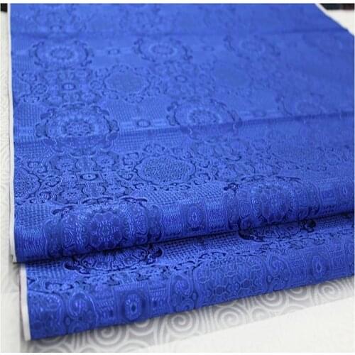 HLQON brocade yarn dyed sky blue fabric patchwork felt tissue telas bed sheet cheongsam dress children coat cloth 75cm width