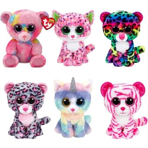Ty Beanie Boos Big Eyes Octopus Plush Ladybug Cat Dog Owl Monkey Unicorn Bear Fox Toy Stuffed Doll Birthday Gift for Kids15cm