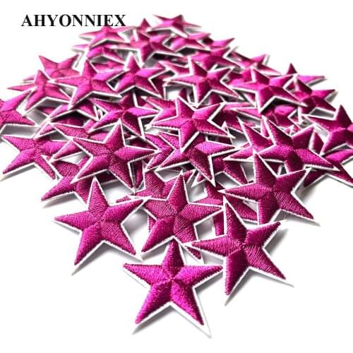 AHYONNIEX High Quality Metal Wire Star Patch For Babys Clothing Patches Backpack Decoration DIY Applique Small Iron On Patches