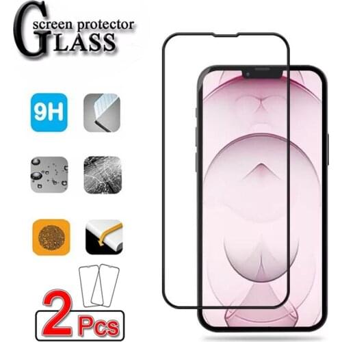 2Pcs Full Cover Tempered Glass for IPhone 12/13 Mini Pro Max Tempered Glass Black Side Film on For IPhone X XS XR Max 2021 New