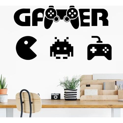 Hardcore Gamer Wall Decal Eat Sleep Game Wall Stickers for Kids Playroom Bedroom Wall Art Home Decor Vinyl Wallpaper Poster B402