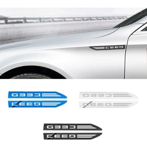 2PCS Stainless Steel Side Wing Badge Emblem Fender for Kia Ceed Rio 3 4 Sorento Cerato Accessories
