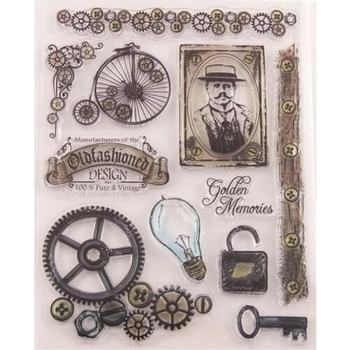 1pc Memory Gear Transparent Clear Silicone Stamp Seal DIY Scrapbook Rubber Stamping Coloring Embossing Diary Decoration Reusable